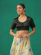 Black Elegance Satin Blouse with elastic loops